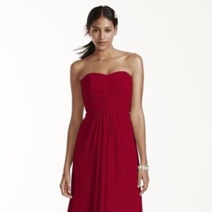 David's Bridal Apple Red Dress